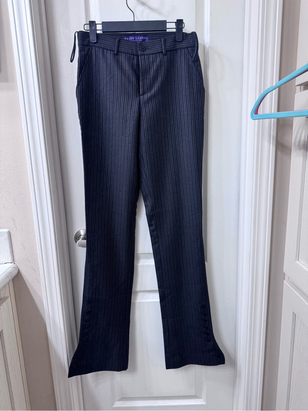 Purple label Ralph Lauren Black Pinstripe Boot-Cut Pants